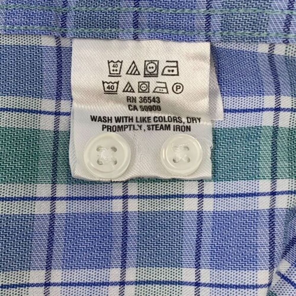 Tommy Hilfiger Men's light blue/green/white plaid Size Large‎ Shirt - Picture 7 of 8